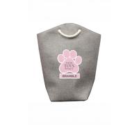 Personalised Memento Company Women's Personalised Pink Paw Print Storage Bag in Grey Personalised Memento Company Grey
