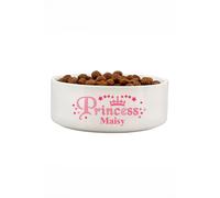 Personalised Memento Company Women's Personalised Princess 14cm Medium White Pet Bowl Personalised Memento Company White