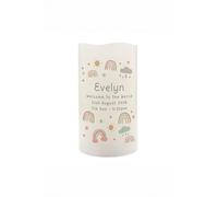 Personalised Memento Company Women's Personalised Rainbow Night Light LED Candle in White Personalised Memento Company White