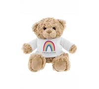 Personalised Memento Company Women's Personalised Rainbow Teddy Bear in Brown Personalised Memento Company Brown