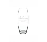 Personalised Memento Company Women's Personalised 'Ruby Anniversary' Bullet Vase in Clear Personalised Memento Company Clear