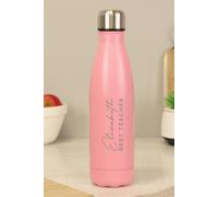 Personalised Memento Company Women's Personalised Two Lines Pink Metal Insulated Drinks Bottle Personalised Memento Company Pink