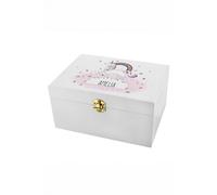 Personalised Memento Company Women's Personalised Unicorn White Wooden Keepsake Box Personalised Memento Company White