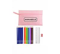 Personalised Memento Company Women's Pink Pencil Case with Personalised Pencils & Crayons Personalised Memento Company Pink