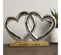 Personalised memento Free Text Double Heart Ornament