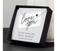 Personalised Memento Love You Silver Heart Necklace With Box