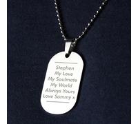 Personalised Memento Men's Stainless Steel Dog Tag Necklace