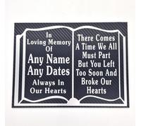 Personalised Memorial Book Plaque, In Loving Memory Grave Marker with Stake, Customisable Name and Dates, Multiple Verse Options (Verse 2)
