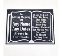 Personalised Memorial Book Plaque, In Loving Memory Grave Marker with Stake, Customisable Name and Dates, Multiple Verse Options (Verse 3)