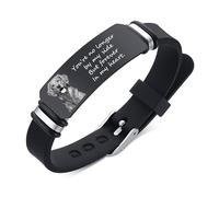 Personalised Memorial Bracelet with Photo Text - Memory Bracelets for Women Men, Custom Silicone Stainless Steel Adjustable Inspirational Wristband Gift for Your Loved Ones Pet Memory (style 4)