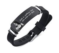 Personalised Memorial Bracelet with Photo Text - Memory Bracelets for Women Men, Custom Silicone Stainless Steel Adjustable Inspirational Wristband Gift for Your Loved Ones Pet Memory (style 3)
