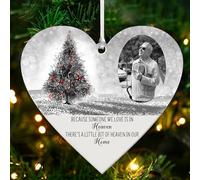 Personalised Memorial Christmas Bauble Custom Christmas Baubles Ornaments Gifts Xmas Tree Decorations In Loving Memory Hanging Xmas Keepsake for Your Loved Ones (Design 3, Heart)