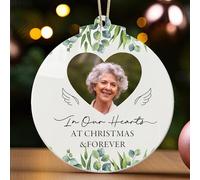 Personalised Memorial Christmas Bauble Custom Christmas Tree Decorations In Loving Memory Christmas Ornaments Baubles for Xmas Tree Xmas Memorial Gifts for Your Loved Ones (Design 3, Round)