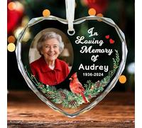 Personalised Memorial Christmas Bauble Custom Christmas Tree Decorations Xmas Ornaments Personalised Baubles for Xmas Tree In Loving Memory Keepsake for Your Loved (Design 6, Heart)