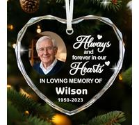 Personalised Memorial Christmas Bauble Custom Christmas Tree Decorations Xmas Ornaments Personalised Baubles for Xmas Tree In Loving Memory Keepsake for Your Loved (Design 5, Heart)