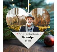 Personalised Memorial Christmas Bauble Custom Christmas Tree Decorations Xmas Ornaments Personalised Xmas Baubles In Loving Memory Keepsake for Your Loved (Design 3, Heart)
