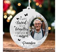 Personalised Memorial Christmas Bauble Custom Christmas Tree Decorations Xmas Ornaments Personalised Xmas Baubles In Loving Memory Keepsake for Your Loved (Design 2, Round)
