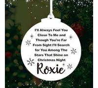 Personalised Memorial Christmas Tree Decorations Remembrance Christmas Baubles Ornaments Gifts Custom Acrylic Xmas Tree Decorations with Any Name for Remember Lost Loved Ones (Round 2)