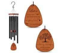 Personalised Memorial Gift, Custom Wind Chime for Loss of Loved Ones, Outdoor Garden Remembrance Engraved, Sympathy Keepsake Remembrance Present in Black Box (25.5/32/37 Inch)
