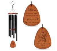 Personalised Memorial Gift, Custom Wind Chime for Loss of Loved Ones, Outdoor Garden Remembrance Engraved, Sympathy Keepsake Remembrance Present in Bl
