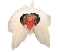 Personalised Memorial Hanging Decoration Angel Wings with the photo of your choice