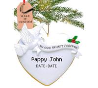 Personalised Memorial Ornament 2025 - Fast & Free 24h Customisation - Christmas in Heaven Ornaments for Tree - Custom Gift Wrapped Cross Keepsake for Loss of Loved One (In Our Hearts Forever)