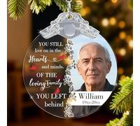 Personalised Memorial Photo Christmas Baubles - Custom in Loving Memory Picture Baubles for Family Friends, Xmas Tree Decoration Sympathy Keepsake Gift for Loss of Loved One