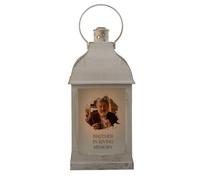 Personalised Memorial Photo Upload Lantern, Memorial Candle, Brother Remembrance with Rose