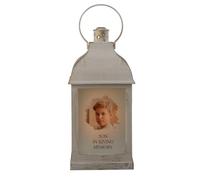 Personalised Memorial Photo Upload Lantern, Memorial Candle, Son Remembrance with Rose