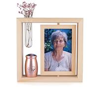 Personalised Memorial Picture Frames for Loss of Loved One &Custom Small Urn for Human Ashes with Photo&Message -Sympathy Gifts for Loss of Loved One(Photo Frame-Rose Golden Urn)