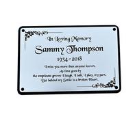 Personalised Memorial Plaque, 6x4 Engraved Bench Plaques, Engraved Tree Sign, Silver, Weatherproof, Grave, in memory of a loved one (Silver)