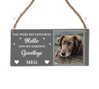 Personalised Memorial Plaque - Custom Pet Loss Sign with Photo and Message, Wall Hanging for Remembrance, (Acrylic Indoor & Outdoor Use 19cm x 9cm, Dark Grey)