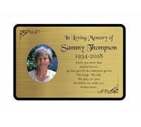 Personalised Memorial Plaque, Engraved 29x21cm, Black Lettering, Silver, Grave Marker, Weatherproof, Crematorium, Alternative to granite, 3 Sizes (Gold)