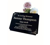 Personalised Memorial Plaque, Engraved 29x21cm, Gold Lettering, Gold, Grave Marker, Weatherproof, Crematorium, Alternative to granite, Satin Black, 3 Sizes (Black)