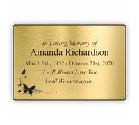 Personalised Memorial Plaque | Engraved Grave Marker | Garden Tribute | Gold-Silver-Copper | Custom Remembrance Sign Butterfly 01 Design | 6" x 4" (150 x 100mm)