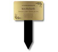 Personalised Memorial Plaque Garden Stake with Custom Text (Gold)
