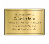 Personalised Memorial Plaque, Simple Line Border 01, Custom Engraved, Gold, Silver and Copper Finish, Weather Resistant (Gold, 7" x 5" - (180 x 125mm))