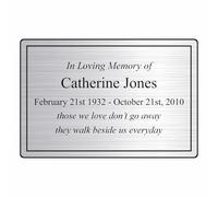 Personalised Memorial Plaque, Simple Line Border 01, Custom Engraved, Gold, Silver and Copper Finish, Weather Resistant (Silver, 6" x 4" - (150 x 100mm))