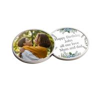 Personalised Memorial Token with Laser Message & Photo - 4cm Everyday Carry Coin for Men/Women