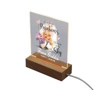 Personalised Memorial Tribute Lights, 22cm Height, USB Powered, Presentation Box (Rainbows in The Sky)