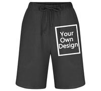 Personalised Men Shorts Custom Your Logo Pants Custom Logo Shorts - Personalised Gym Wear Casual Jogger Shorts, Team Uniforms Branding, Casual Summer Jogging Slim Fit Sport Short Birthday Gift Black