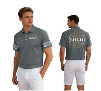 Personalised Men Workwear Polo T Shirt,Custom Left Chest Text and Your Customized Logo Polo T Shirt, Personalized Custom Logo Tshirt, 95%Polyester,5%Spandex Short Sleeve, Athletic Button Down Shirts