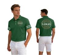 Personalised Men Workwear Polo T Shirt,Custom Left Chest Text and Your Customized Logo Polo T Shirt, Personalized Custom Logo Tshirt, 95%Polyester,5%Spandex Short Sleeve, Athletic Button Down Shirts