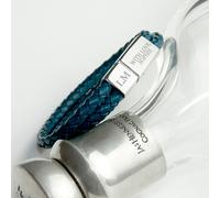 Personalised Men's Dual Leather Woven Bracelet in Teal