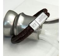 Personalised Men's Dual Leather Woven Bracelet In Umber
