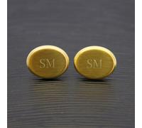 Personalised Men's Gold Plated Oval Cufflinks