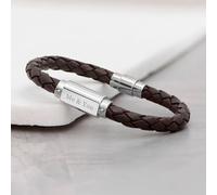 Personalised Mens Leather Bracelet Brown