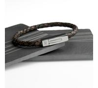 Personalised Men's Leather Bracelet With Tube Clasp