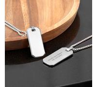 Personalised Men's Metallic Silver Dog Tag Necklace