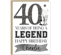 Personalised Mens Milestone Birthday Card for Him - 30th 40th 50th 60th 70th 80th 90th Years of Being a Legend! Add Own Name on Banner Age Celebration Cards (40)